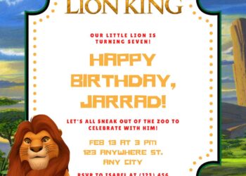 Free Lion King Birthday Invitations