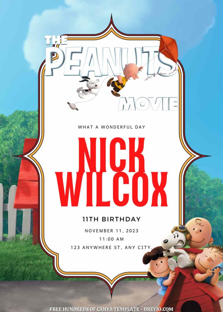 Free Peanuts Movie Birthday Invitations
