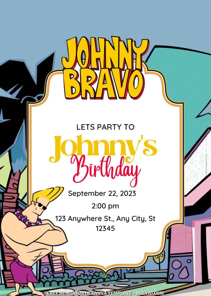 Free Johnny Bravo Birthday Invitations