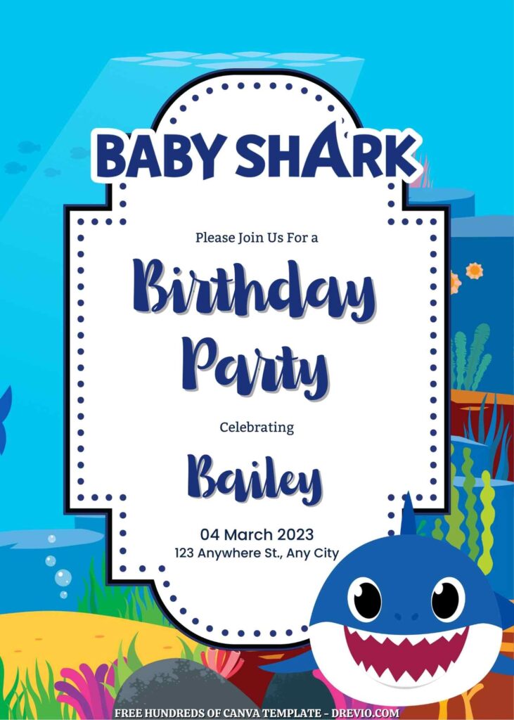Free Baby Shark Birthday Invitations