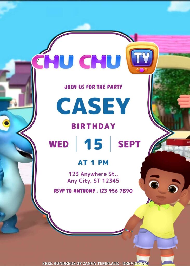 Invitation Template of 14+ ChuChu TV Canva Birthday Invitation Templates 1