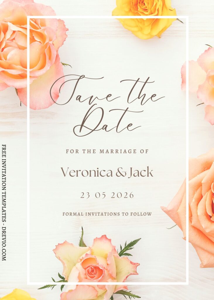 Invitation Template of FREE PRINTABLE - 11+ Bright Gardenia And Rose Editable Canva Templates 1