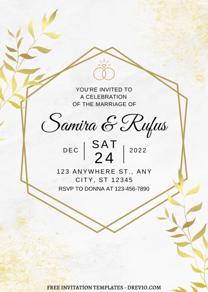 Invitation Template of FREE EDITABLE - 7+ Geometric Gold Editable Canva Templates 7