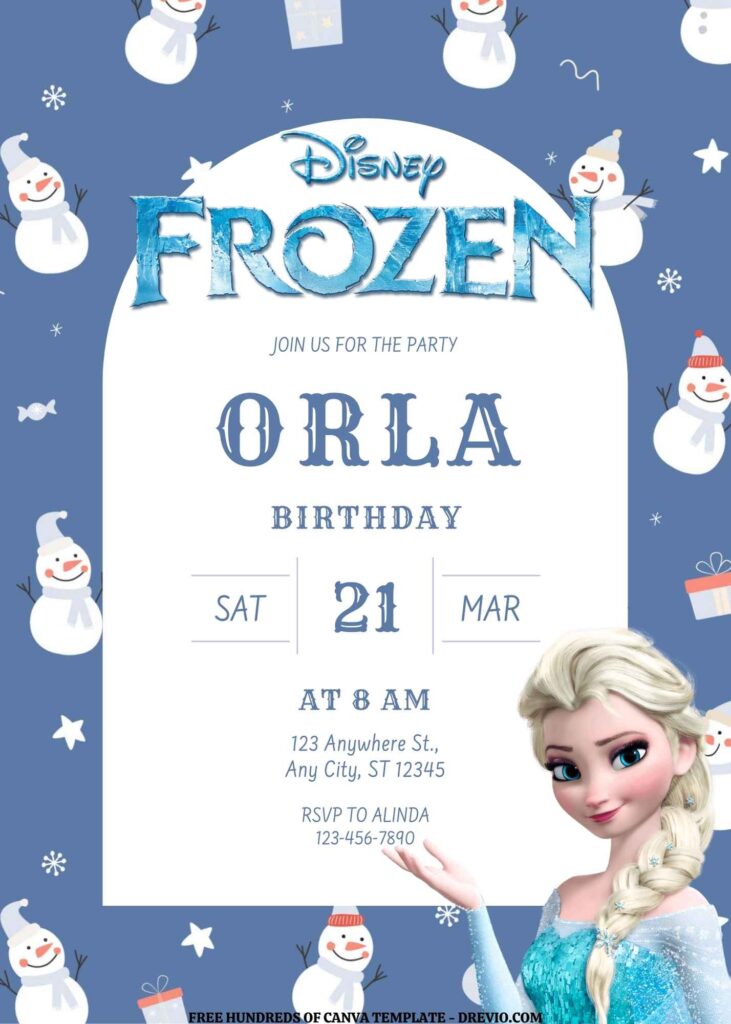 Invitation Template of FREE EDITABLE - 16 Frozen Canva Templates 16