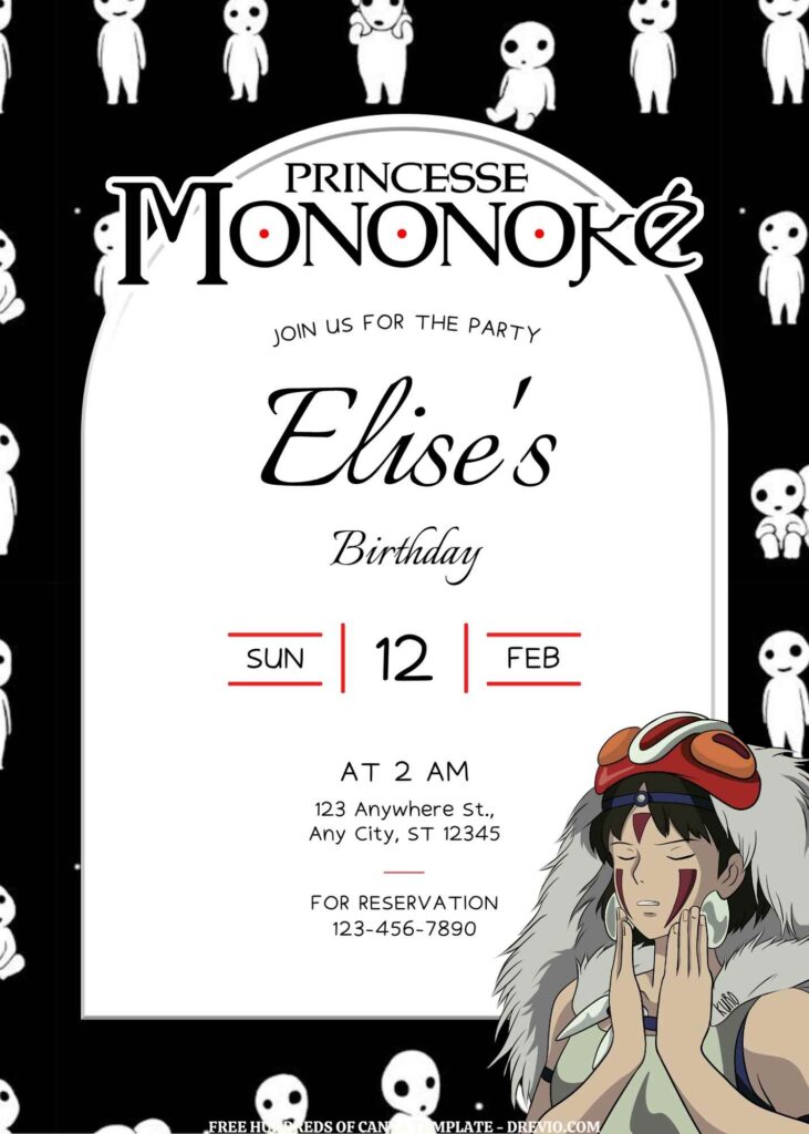 Invitation Template of FREE - 18+ Princess Mononoke Canva Birthday Invitation Templates 18