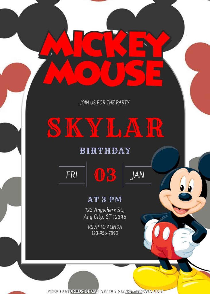 Invitation Template of FREE 20+ Mickey Mouse Canva Birthday Invitation Templates 1