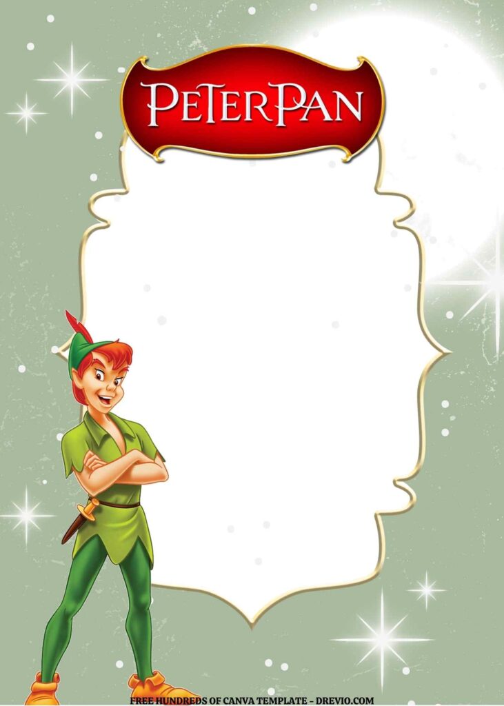 Invitation Template of FREE EDITABLE - 16 Peter Pan Canva Templates 10