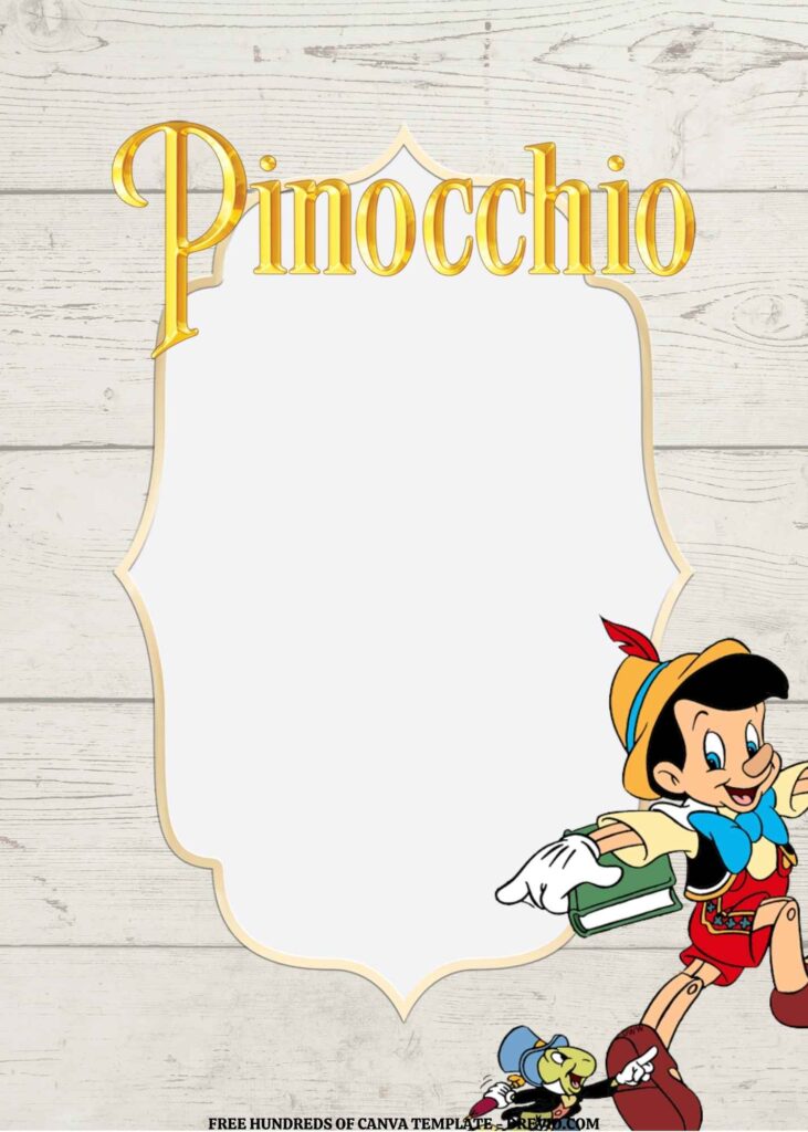 Invitation Template of FREE EDITABLE - 16 Pinocchio Canva Templates 10