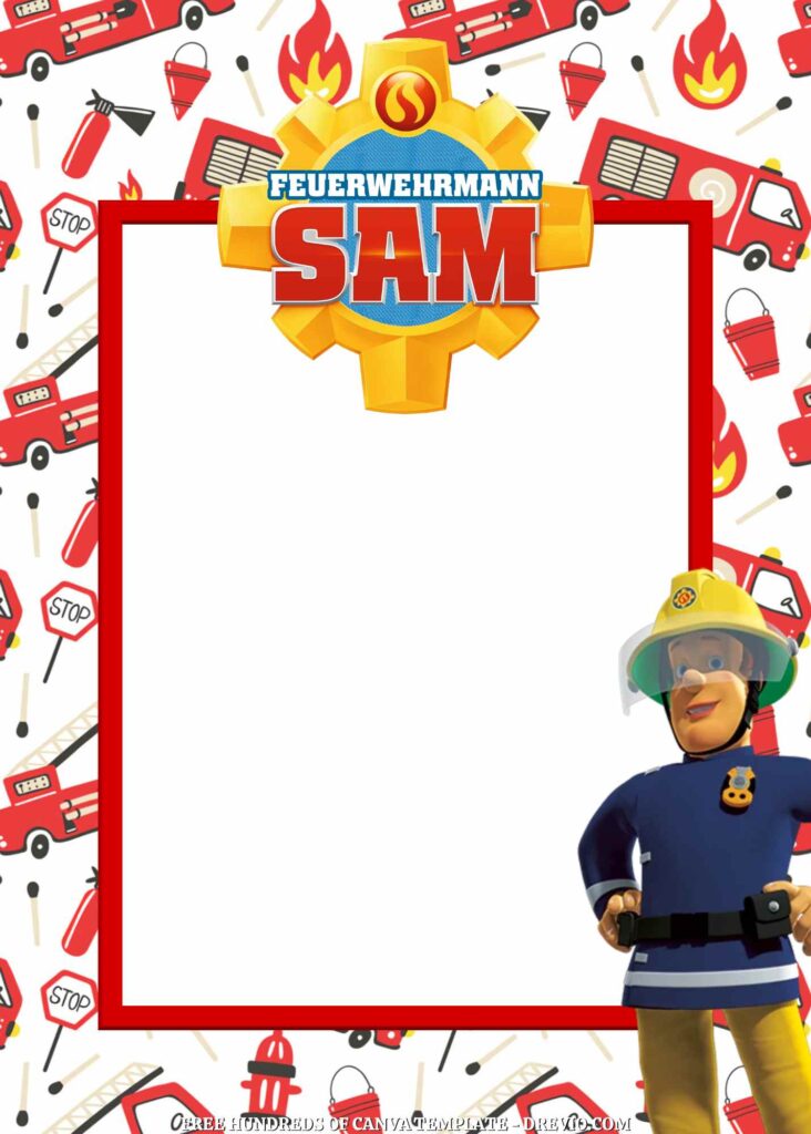 Invitation Template of FREE - 16+ Fireman Sam Canva Birthday Invitation Templates 10