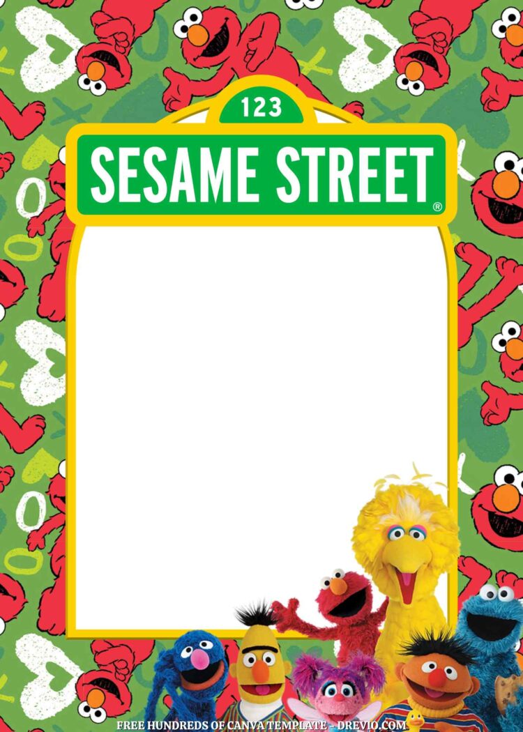 FREE – 16+ Sesame Street Canva Birthday Invitation Templates | Download ...