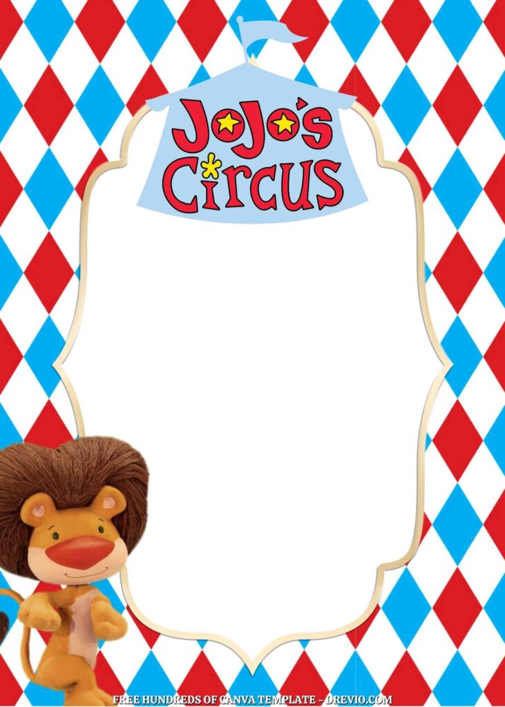 Invitation Template of FREE - 18+ JoJo's Circus Canva Birthday Invitation Templates 10