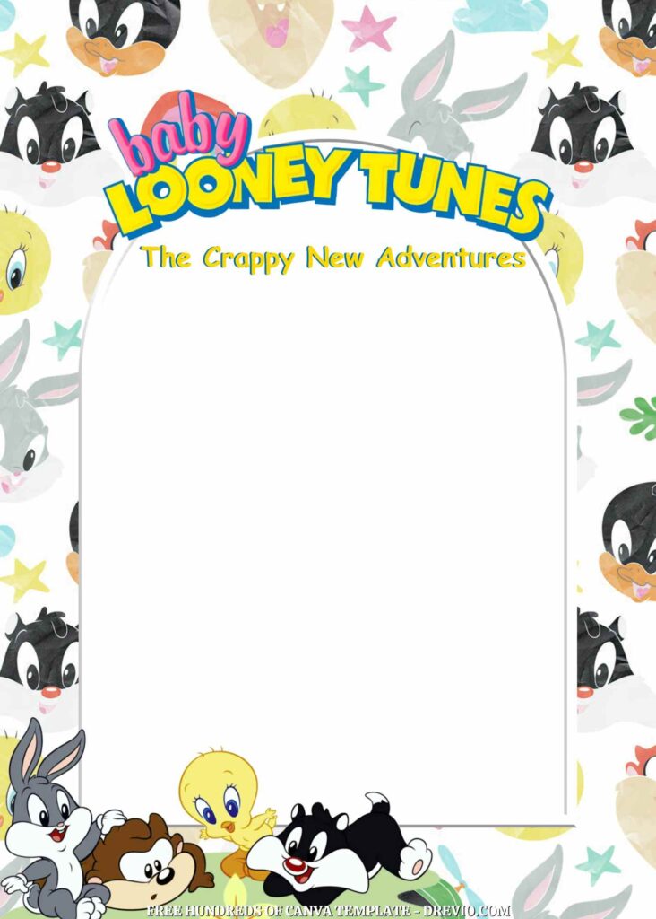 Invitation Template of 20+ Baby Looney Tunes Canva Birthday Invitation Templates 10