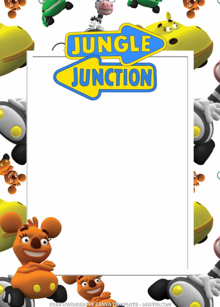 Invitation Template of 20+ Jungle Junction Canva Birthday Invitation Templates 5