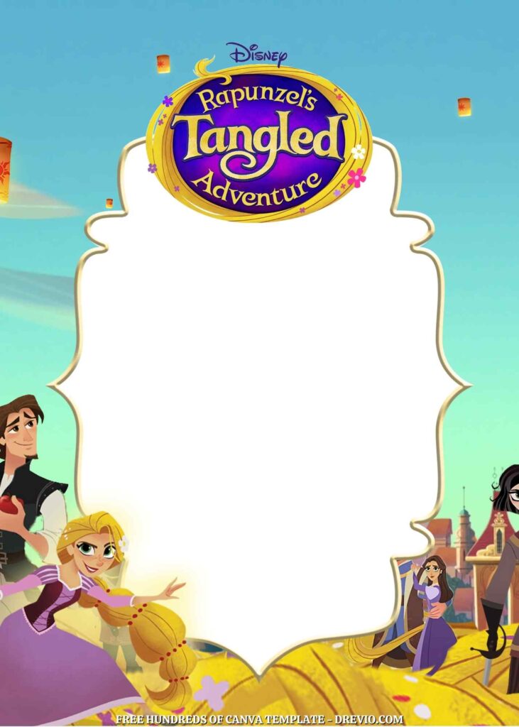 Invitation Template of 22+ Rapunzel's Tangled Adventure Canva Birthday Invitation Templates 7