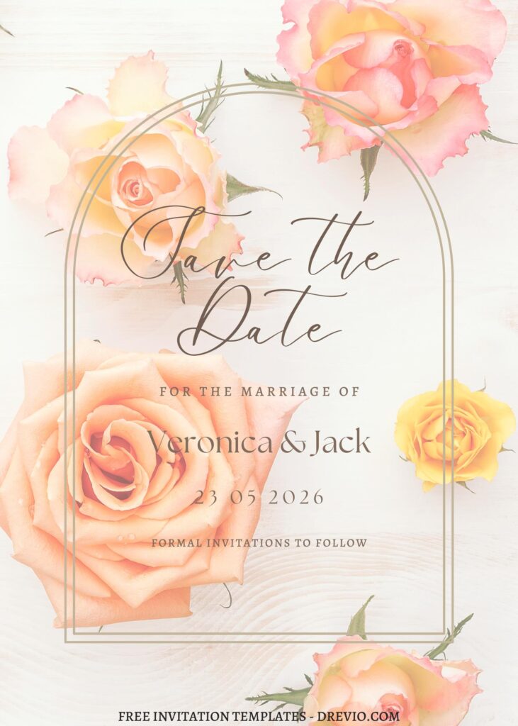 Invitation Template of FREE PRINTABLE - 11+ Bright Gardenia And Rose Editable Canva Templates 3