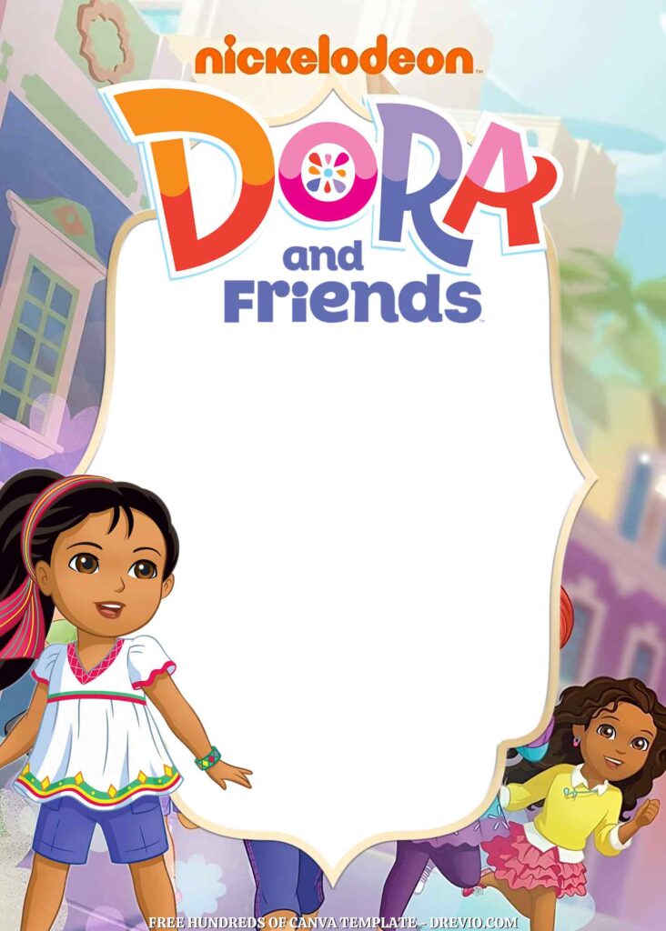 Invitation Template of 14+ Dora and Friends Into the City! Canva Birthday Invitation Templates 4