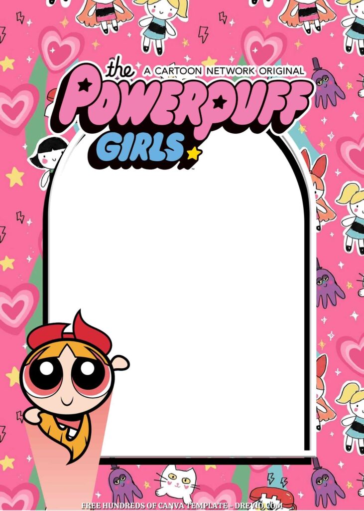 Invitation Template of 14+ The Powerpuff Girls Canva Birthday Invitation Templates 5