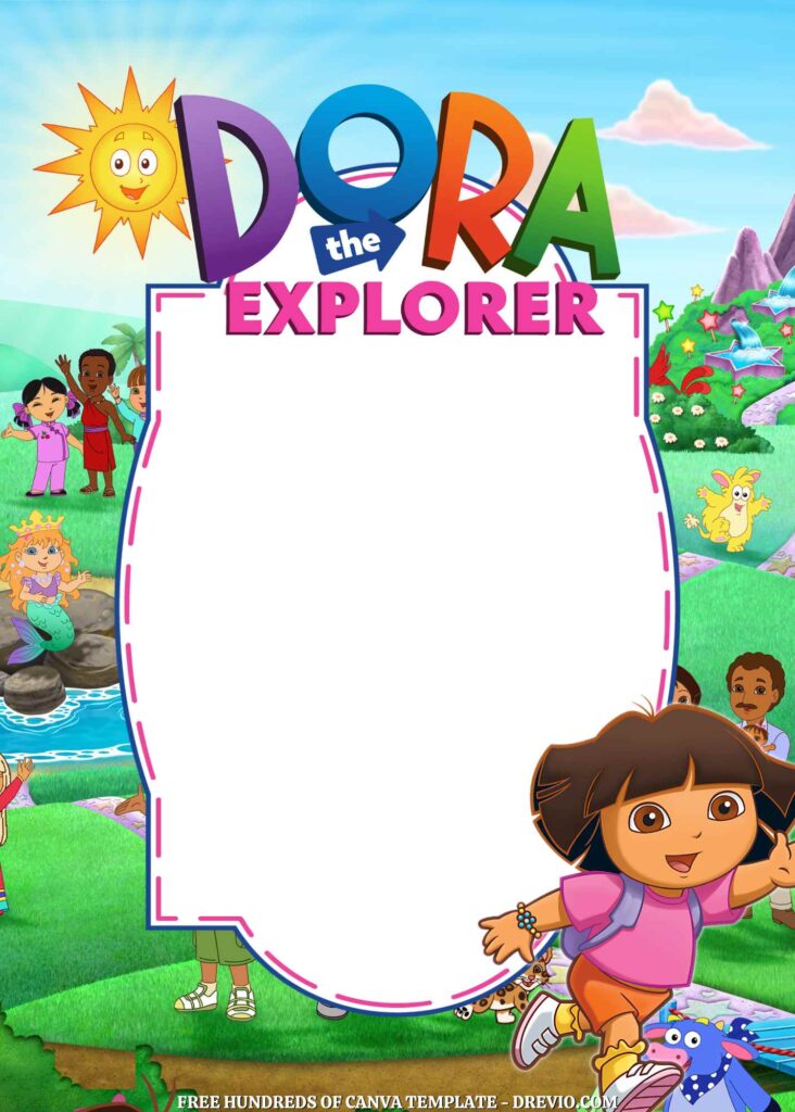 Invitation Template of 14+ Dora the Explorer Canva Birthday Invitation Templates 5