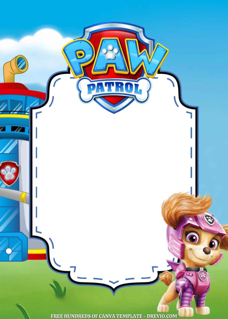 Invitation Template of 14+ PAW Patrol Canva Birthday Invitation Templates 5