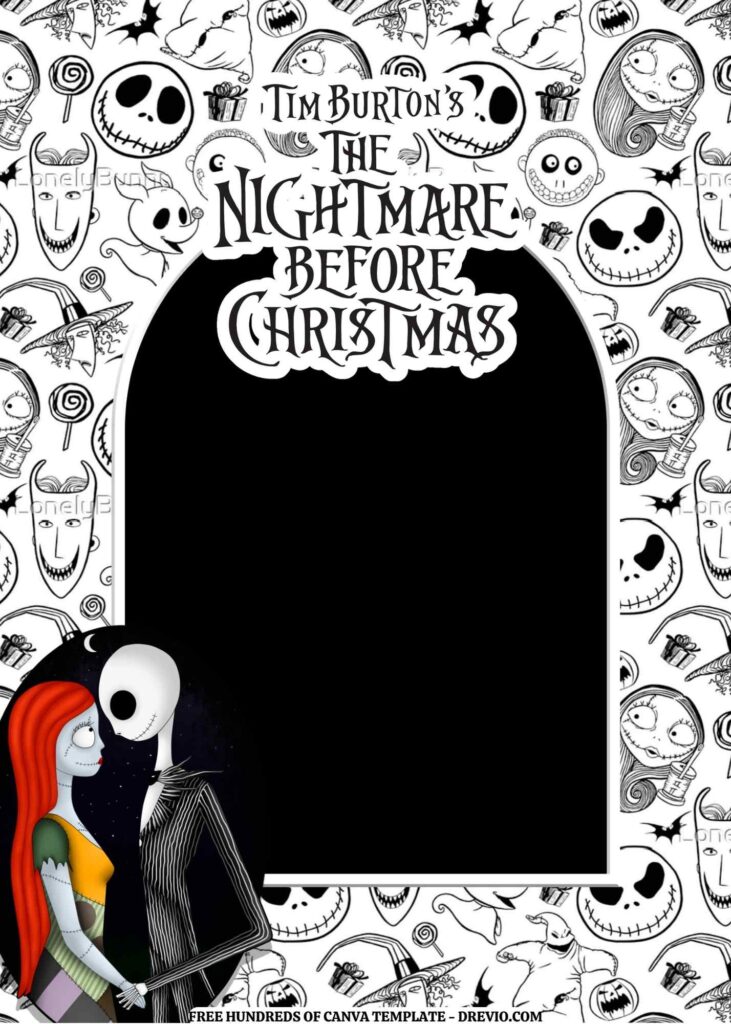 Invitation Template of FREE EDITABLE -  18 The Nightmare Before Christmas Canva Templates 10