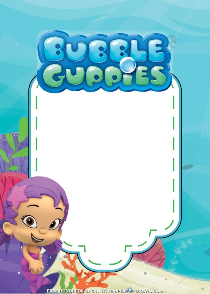 Invitation Template of 18+ Bubble Guppies Canva Birthday Invitation Templates 1