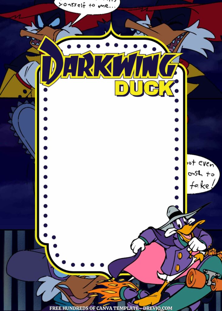 Invitation Template of 20+ Darkwing Duck Canva Birthday Invitation Templates 5