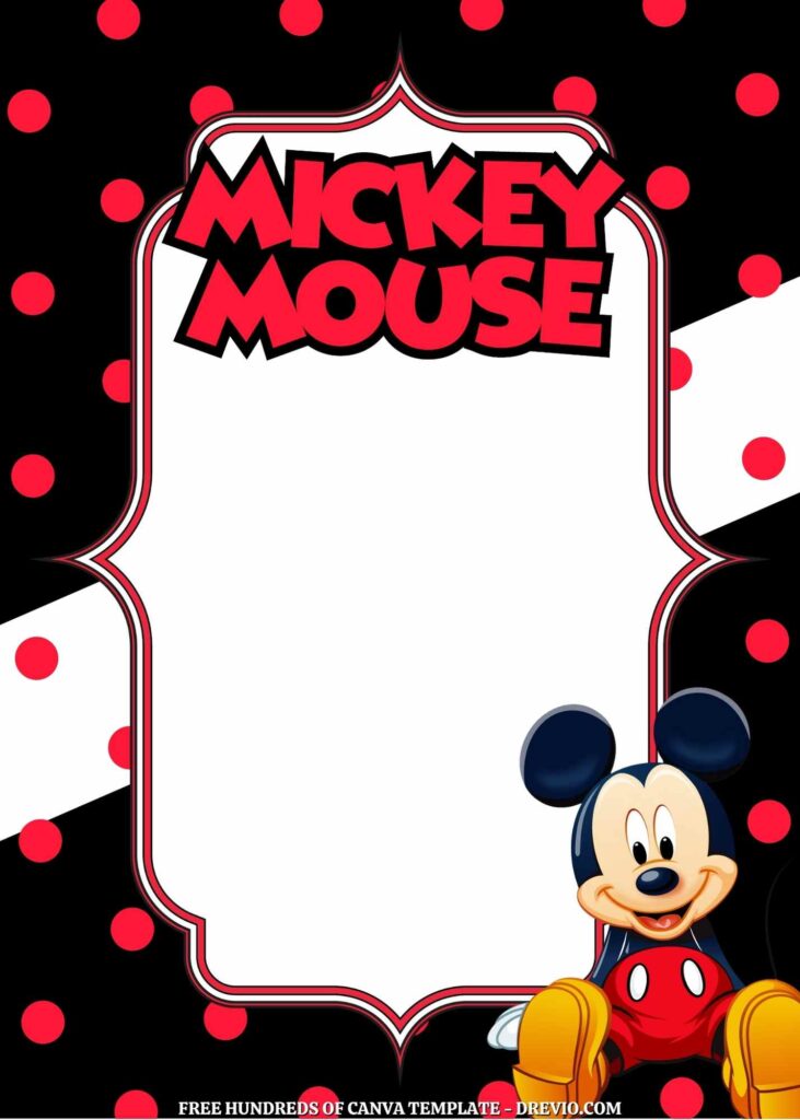 Invitation Template of 20+ Mickey Mouse Canva Birthday Invitation Templates 5