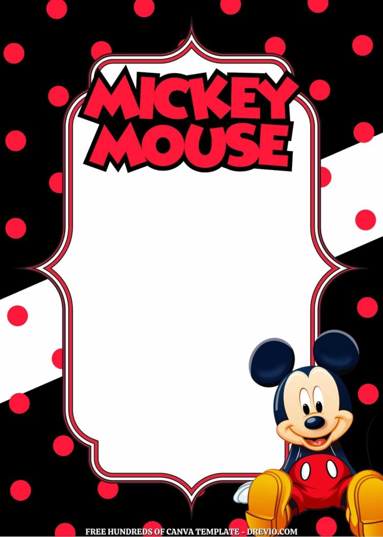 20+ Mickey Mouse Canva Birthday Invitation Templates - Drevio : Free ...