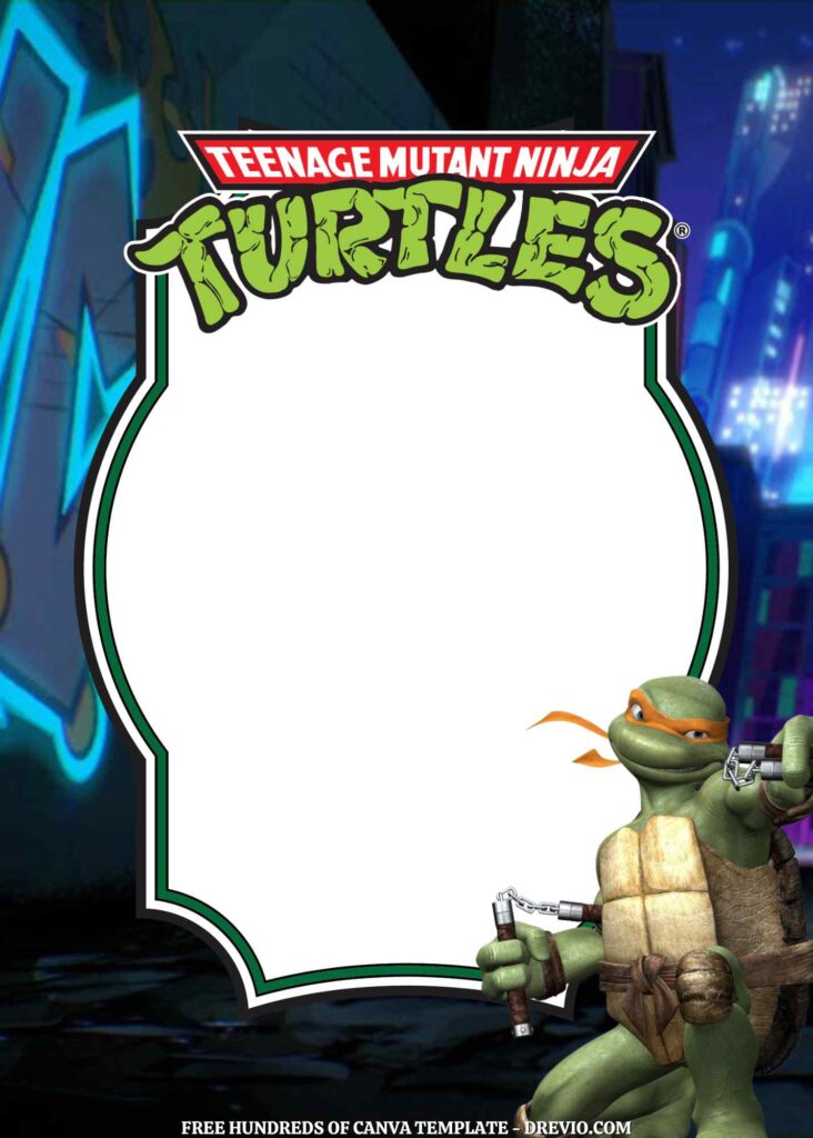 Invitation Template of 20+ Teenage Mutant Ninja Turtles Canva Birthday Invitation Templates 5