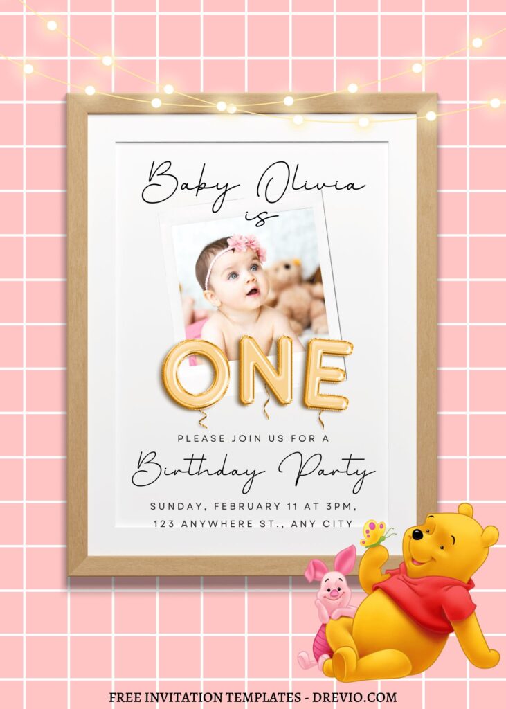 10+ Picnic Rush With Winnie The Pooh Canva Birthday Invitation Templates with cute wording