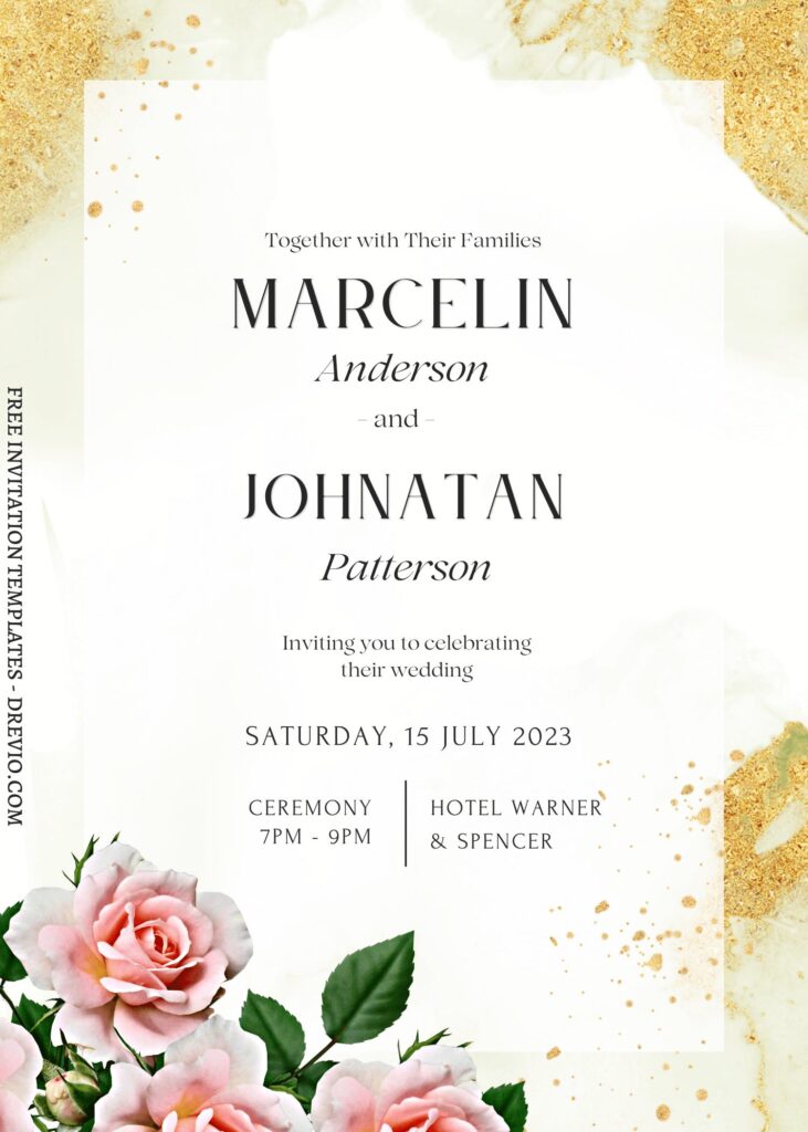 Invitation Template of FREE EDITABLE - 10+ Gleaming Gold Floral Editable Canva Templates 3