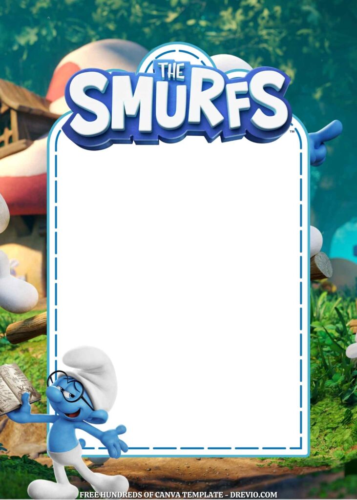 Invitation Template of 22+ The Smurfs Canva Birthday Invitation Templates 5