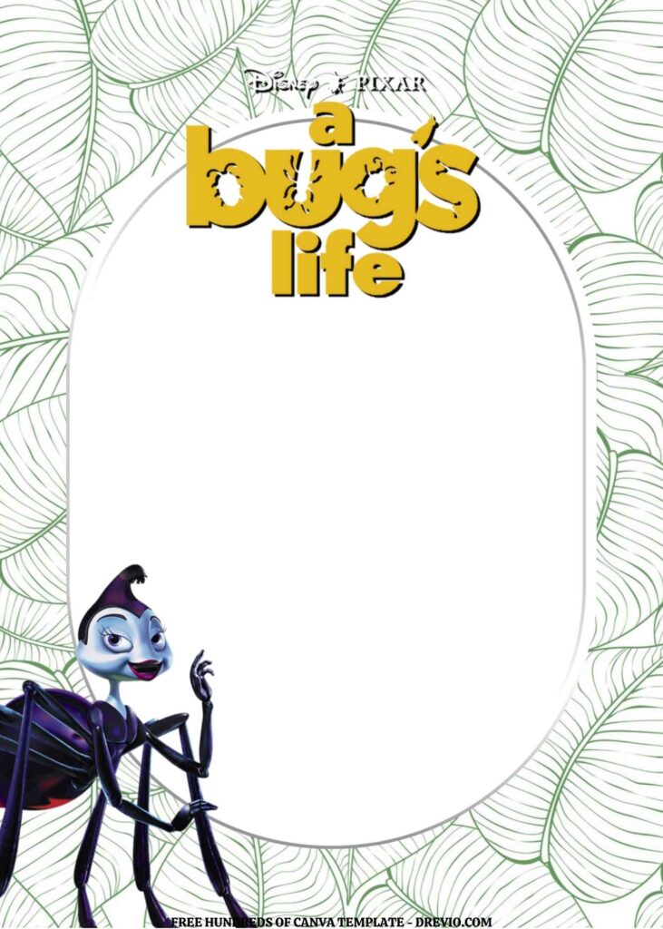 Invitation Template of FREE EDITABLE -  20 A Bug's Life Canva Templates 10