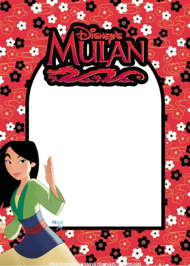 Invitation Template of FREE EDITABLE -  20 Mulan Canva Templates 10