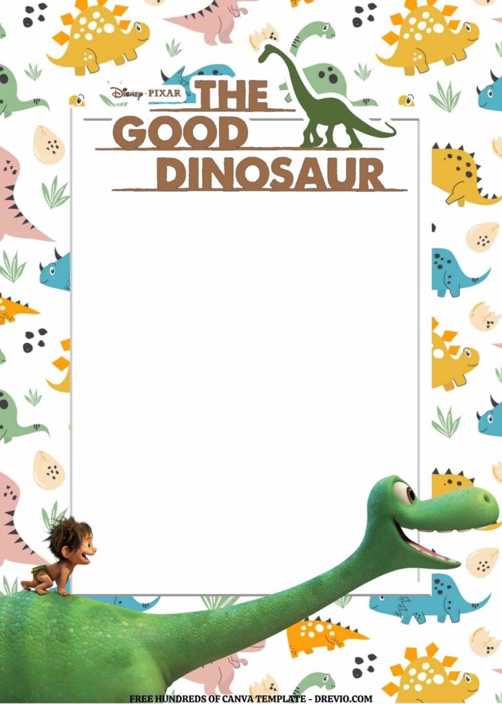 Invitation Template of FREE EDITABLE -  20 The Good Dinosaur Canva Templates 10