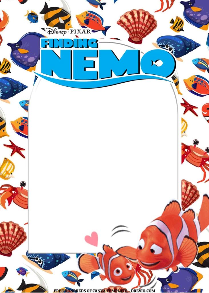 Invitation Template of FREE EDITABLE - 20 Finding Nemo Canva Templates 10