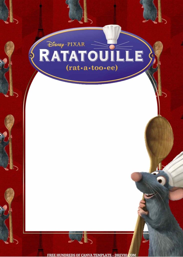 Invitation Template of FREE EDITABLE - 11 Ratatouille Canva Templates 10