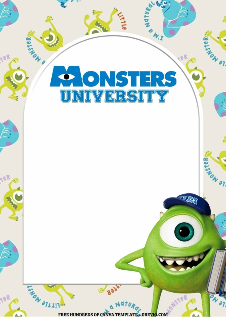 Invitation Template of FREE EDITABLE - 14 Monsters University Canva Templates 10