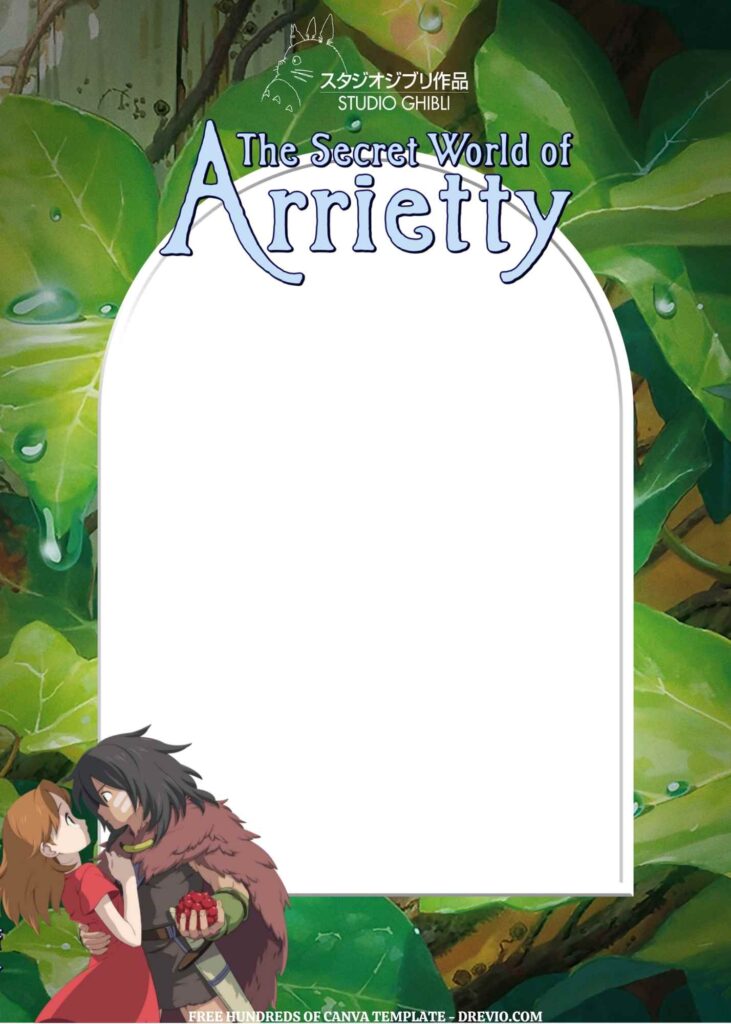 Invitation Template of FREE EDITABLE - 14 The Secret World of Arrietty Canva Templates 10