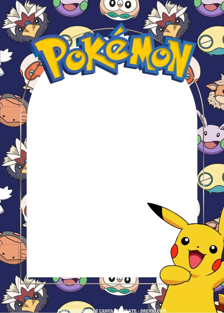 FREE - 18+ Pokémon Canva Birthday Invitation Templates - Drevio : Free ...