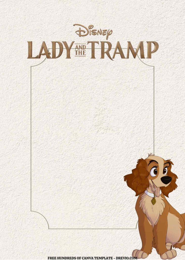 Invitation Template of FREE EDITABLE - 16 Lady and the Tramp Canva Templates 10