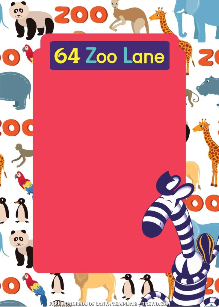 Invitation Template of FREE 22+ 64 Zoo Lane Canva Birthday Invitation Templates 10