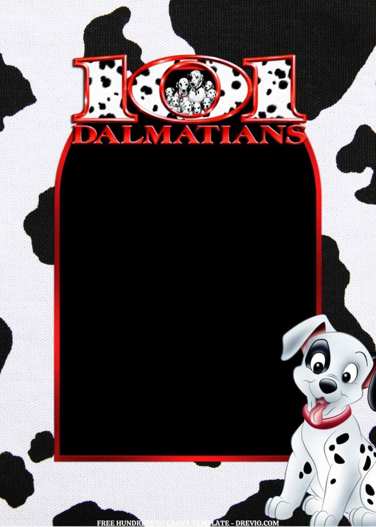 Invitation Template of FREE EDITABLE - 16 101 Dalmatians Canva Templates 10