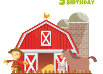10+ Fun On The Farm Canva Birthday Invitation Templates with scarecrow