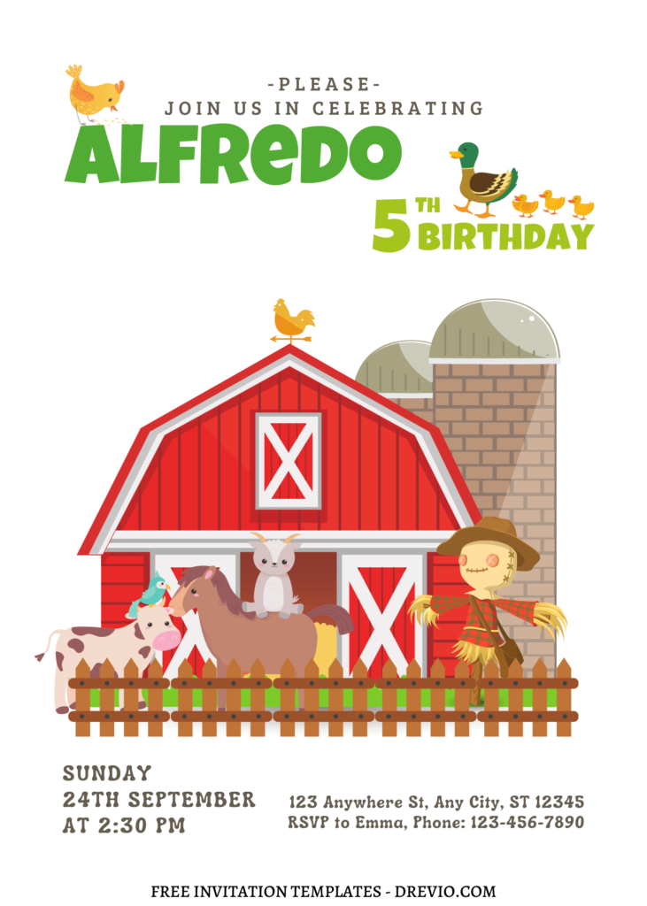 10+ Fun On The Farm Canva Birthday Invitation Templates with Silo