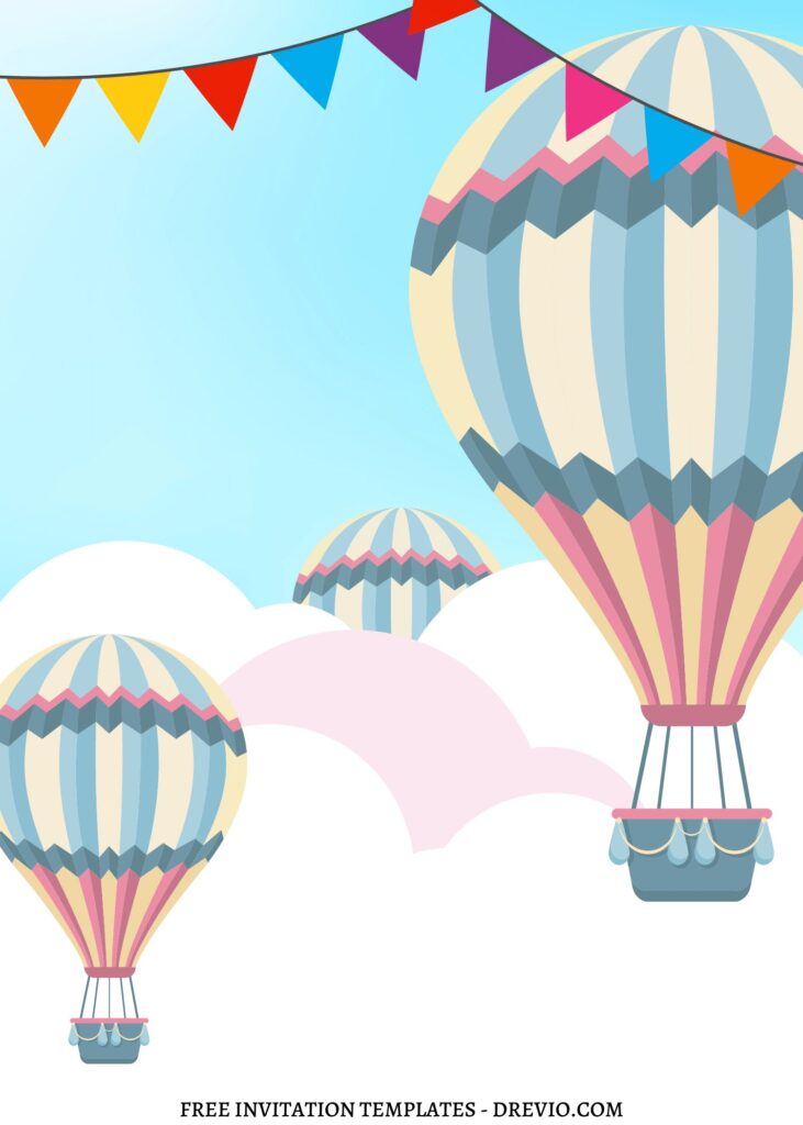 Invitation Template of 10+ Magical Hot Air Balloon Canva Birthday Invitation Templates 13