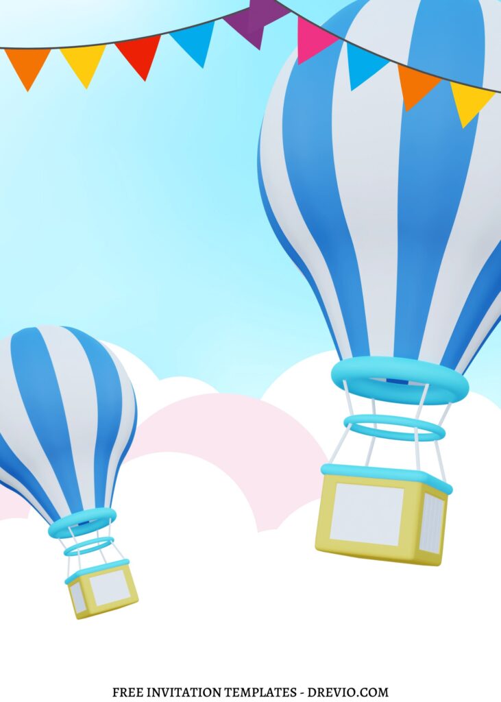 Invitation Template of 10+ Magical Hot Air Balloon Canva Birthday Invitation Templates 12