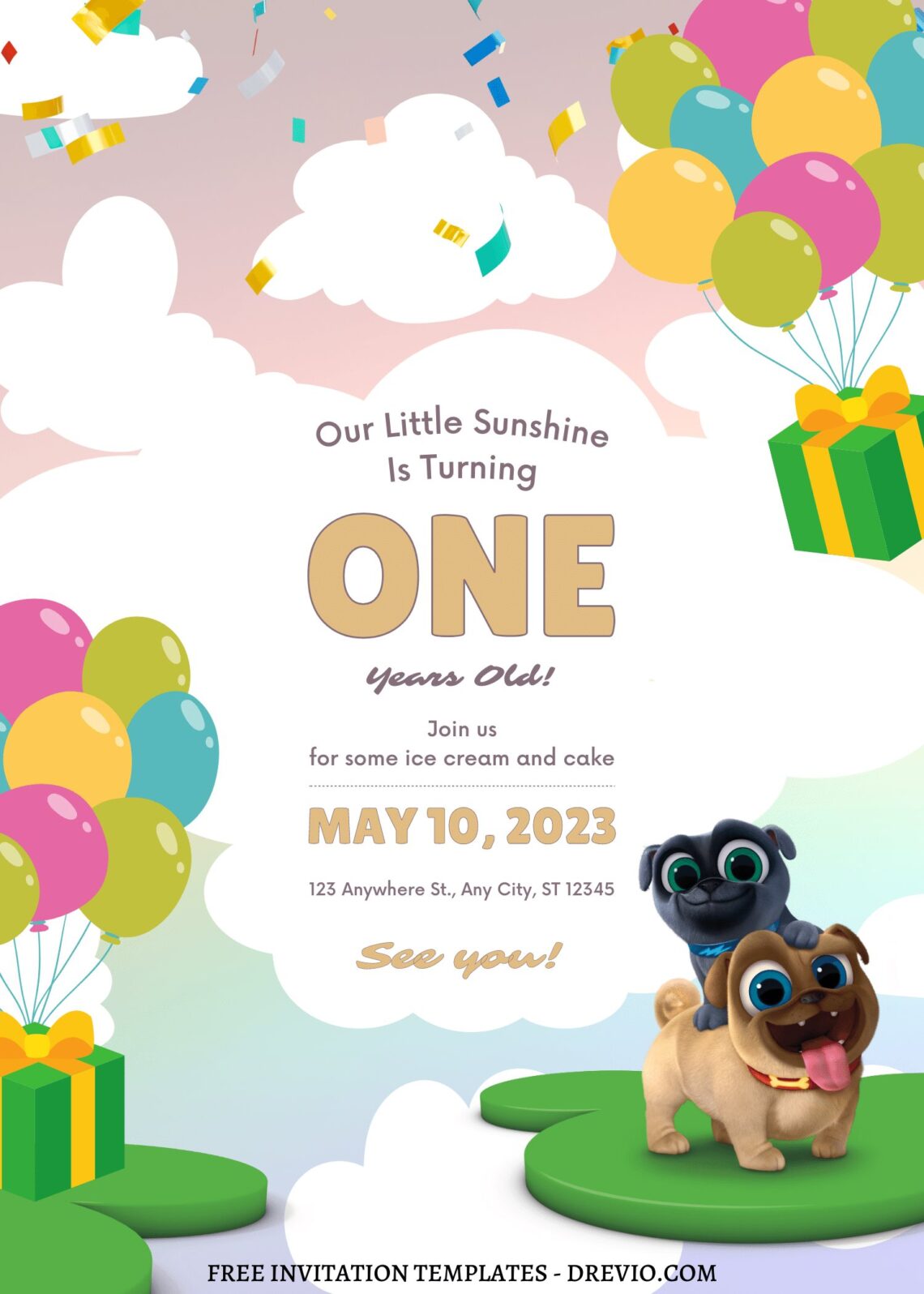 10+ Playtime With Puppy Dog Pals Canva Birthday Invitation Templates