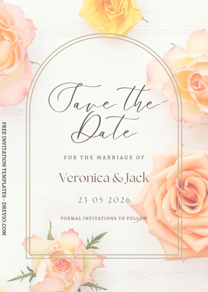 Invitation Template of FREE PRINTABLE - 11+ Bright Gardenia And Rose Editable Canva Templates 2