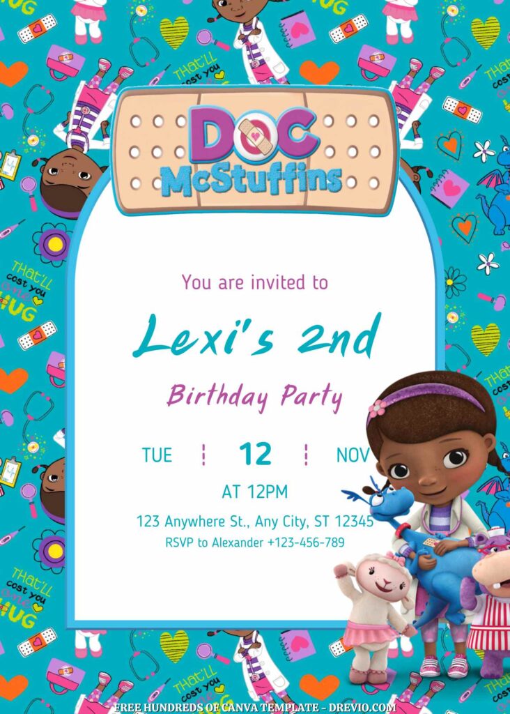 Invitation Template of FREE - 18+ Doc McStuffins Canva Birthday Invitation Template 11